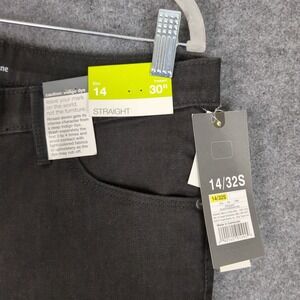 Mossimo Denim Womens Mid-Rise Straight Leg Jeans Black Stretch Size 14/32S NWT